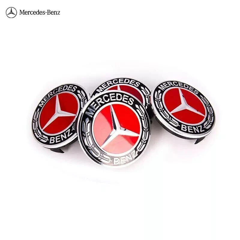 4X Tapacubos Tapacubos Tapacubos Clásicos ROJOS 75MM Insignia Foto 3 de 3