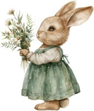 Colourful Peter Rabbit Flower Wall Art Bedroom Nursery Decor Vinyl Sticker Decal