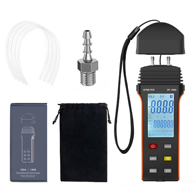 LCD Digital Manometer Gas Differenzdruckmessgerät Tester Luftdruckmesser HVAC DE