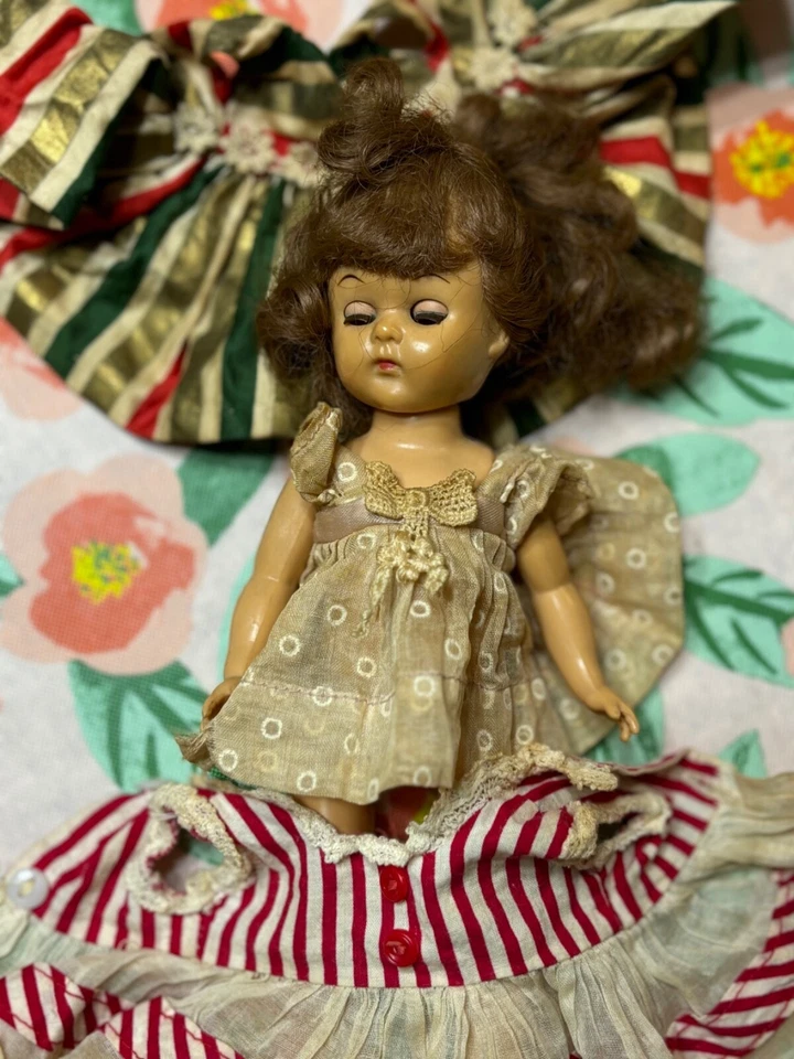 Vintage LITTLEST ANGEL Type Unmarked 1950s Hard Plastic 10” Walker Miss Addie ? - Image 3 of 3