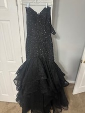 BUY NOW Black Pageant Mermaid Sparkle Prom Fashion Dress Great Condition size 8