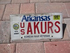 Arkansas Army Korean War Veteran License Plate  Akurs