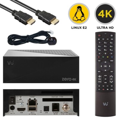 VU+ Plus Zero 4K DVB-S2X Multistream Linux HbbTV UHD 2160p Sat Receiver Schwarz