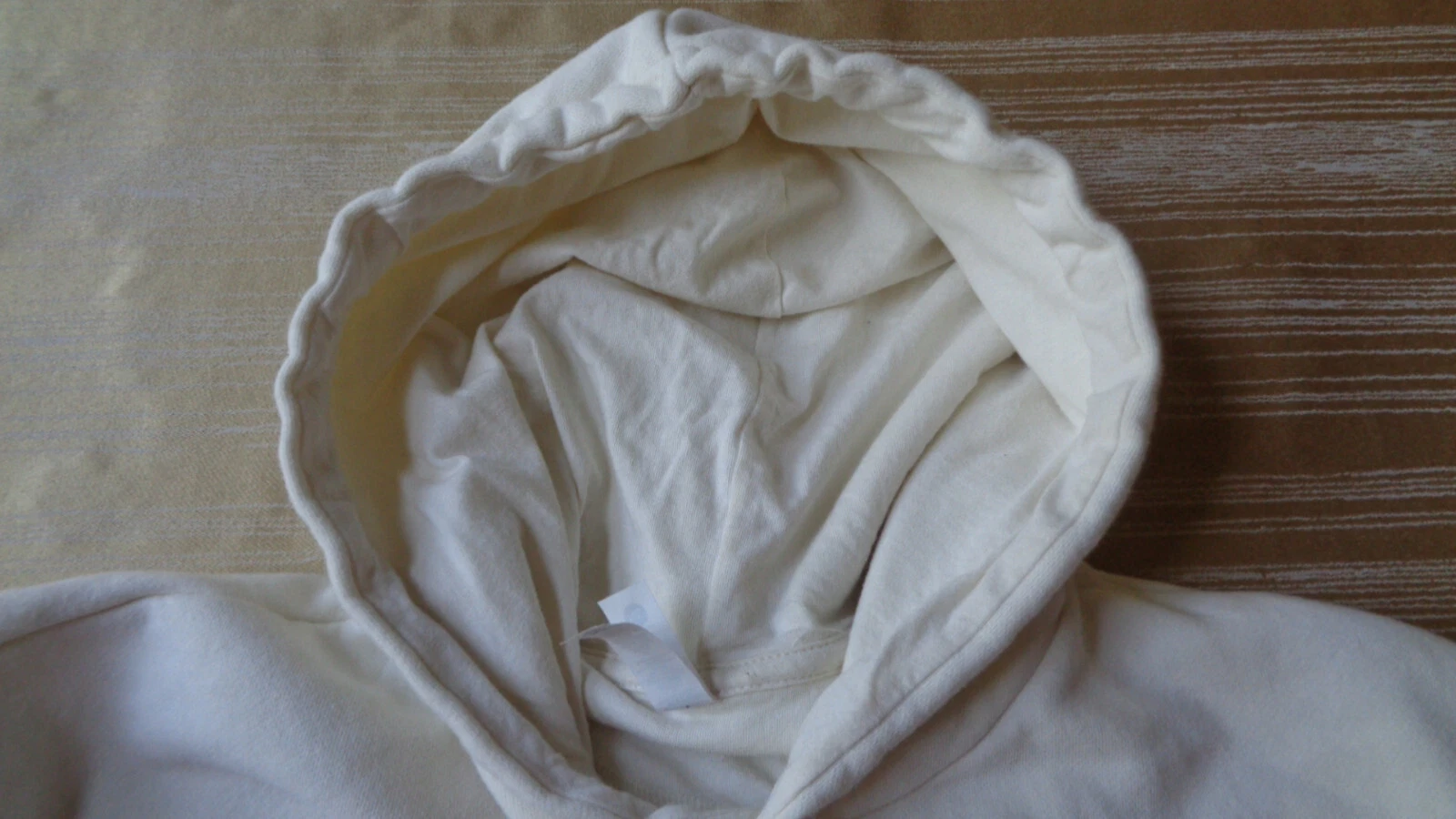 OFF WHITE Next Level Fleece Pullover Felpa con Cappuccio DONNA Taglia MEDIA M BIANCO SPORCO "HUMBLE"