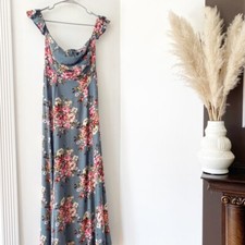 Lulus Floral High-Slit Maxi Dress Womans Size Small