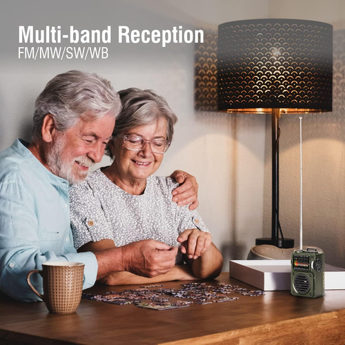 Portable Shortwave Radio AM/FM/SW/WB Receiver with NOAA Alerts - Pocket ...