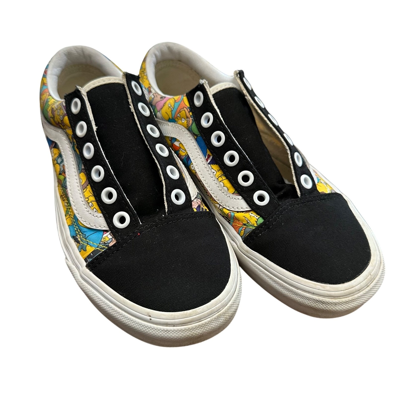 The Simpsons Vans 4.5/6 Customs Old Skool Sneakers Shoes Springfield No Laces thumbnail 2