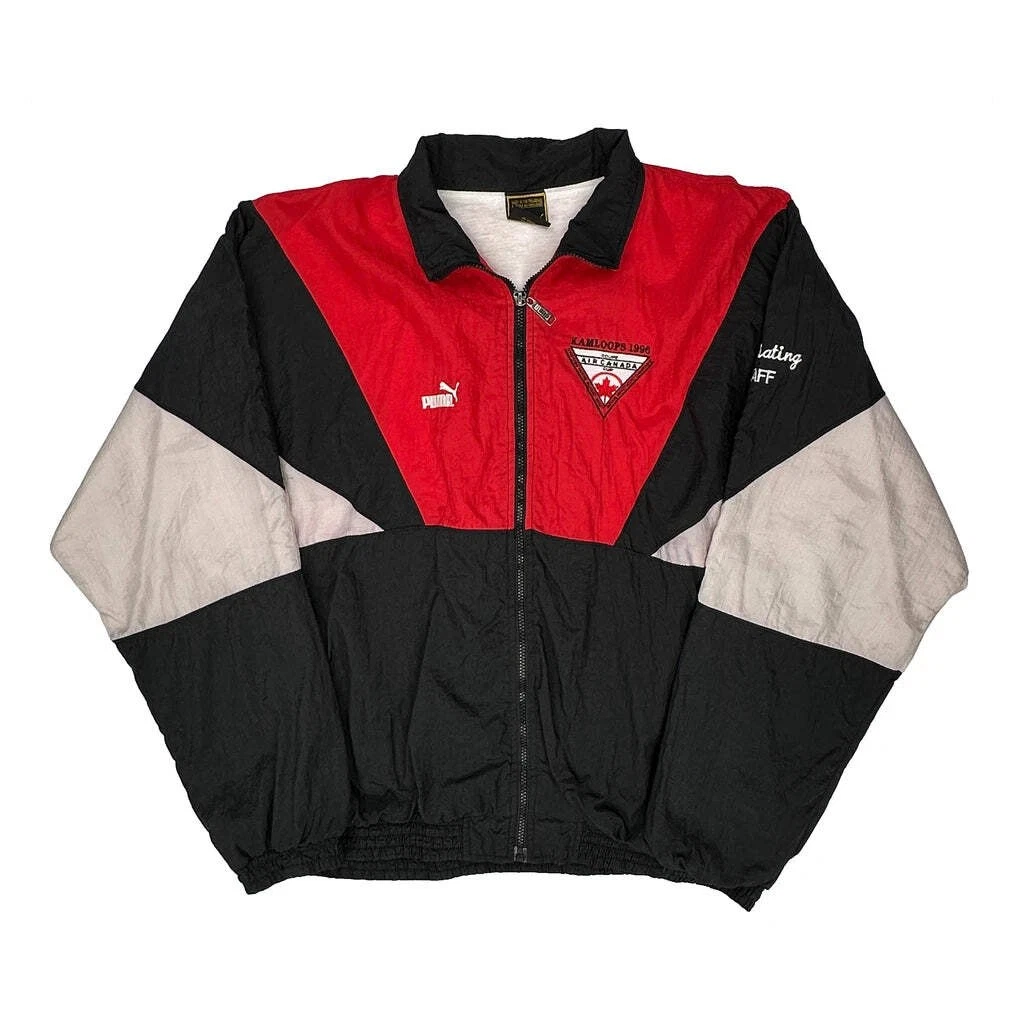 Kamloops 1996 Puma Graphic Windbreaker - XL Black Nylon