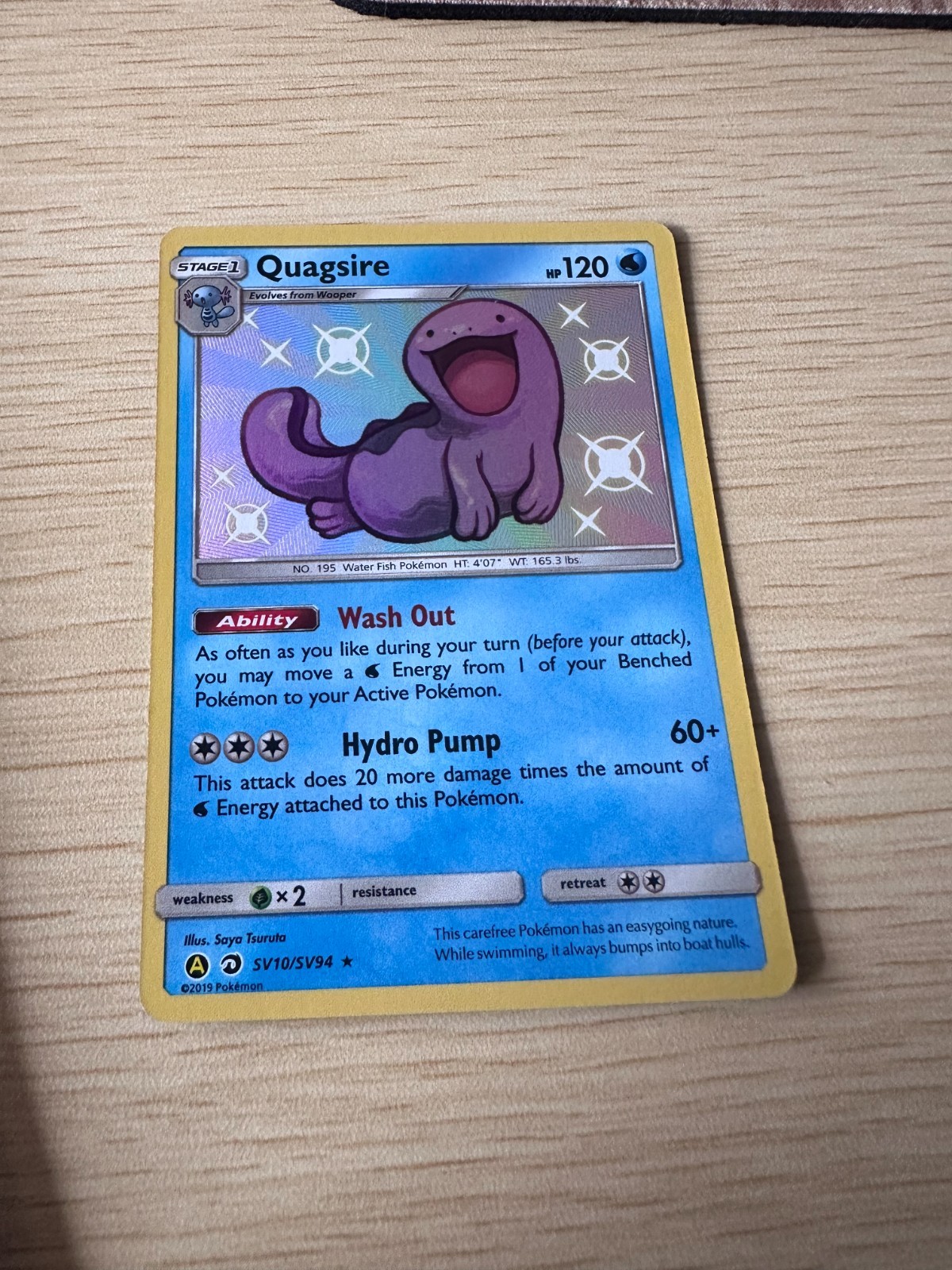 Quagsire Holo Shiny Holo Rare Hidden Fates: Shiny Vault SV10/SV94 NM