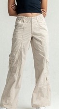 BDG Urban Outfitters Y2K Cargo Mid Rise Pants Beige SZ M Casual Pockets Comfy