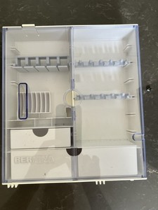 BERNINA Spool/Bobbin Storage Box, Clear Door, Compartments & Drawers