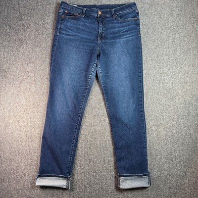 Womens Gap Classic Straight Jeans | 33 Waist - Size 16 | Tall Dark Wash Mid Rise