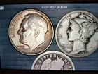 Barber Dime, Roosevelt Dime, Mercury Dime - 3 Coin Set