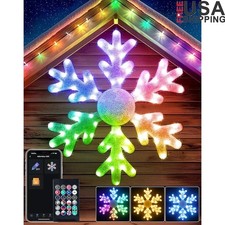 Smart LED Snowflake Lights Waterproof App Control Music Sync Outdoor Decor New