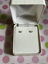 Tiny 14K Solid Yellow Gold Star Shape Cubic Zirconia Stud Earrings with backs