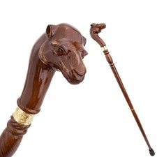 Solid Wood Camel Pattern Gentleman Walking Cane Hiking Stick