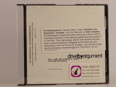 DRIVEBYARGUMENT SEXLINES ARE EXPENSIVE COMEDY (F47) 2 Track Promo CD Single incl