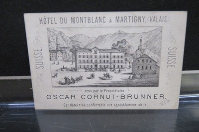 Hotel Du Montblanc Martigny Switzerland Vintage Business Card 1880's