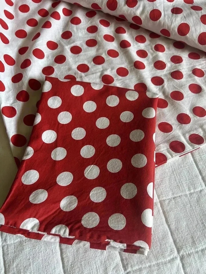 IKEA STENKLOVER Red & White Polka Dot Duvet Cover & Sham TWIN Bed - Image 2 of 4