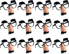 12 PCS Disguise Glasses with Funny Nose Funny Glasses with Eyebrows and Mustache