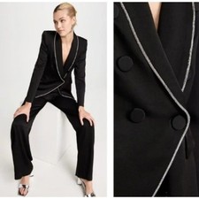 VERONICA BEARD Jagger Dickey Jacket Diamond Embellished Piping Size 6