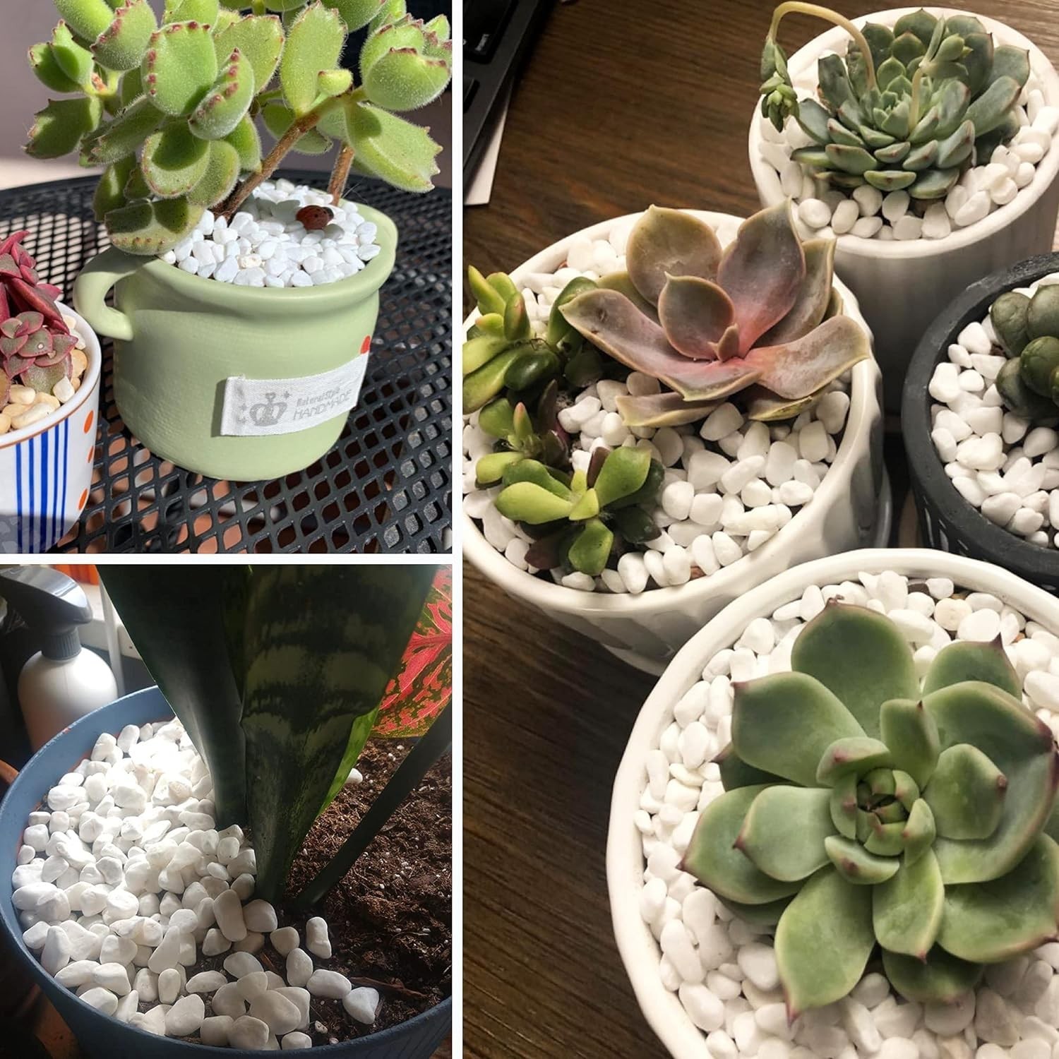 Eco-Friendly 3 lb White Gravel Rocks - Matte Finish for Indoor/Outdoor Use