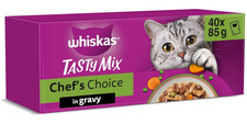 Whiskas Tasty Mix 1+ Chef’s Choice in Gravy 40x85g Adult Cat Food 5.24 per kilo