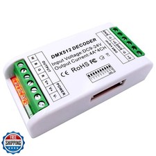 GIDERWEL Mini 4 Channel DMX Decoder,RGBW DMX Decoder,16A RGB RGBW LED Strip C