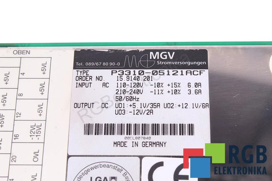P3310-05121ACF 15.9140.201 MGV - Reconditionné - Garantie 24 mois