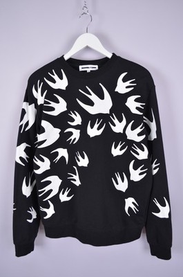 Alexander McQueen MCQ Swallow Sweatshirt Black White Size L Designer