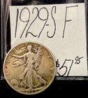 1929-S Walking Liberty Silver Half Dollar (F) Fine Condition! ENN Coins