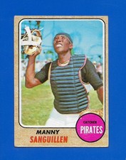 1968 Topps #251 Manny Sanguillen ROOKIE card Pittsburgh Pirates EX. rookie card picture