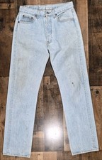 Vintage 80s Levis 501 Jeans Mens 30x31 Blue Y2K Button Fly Distressed