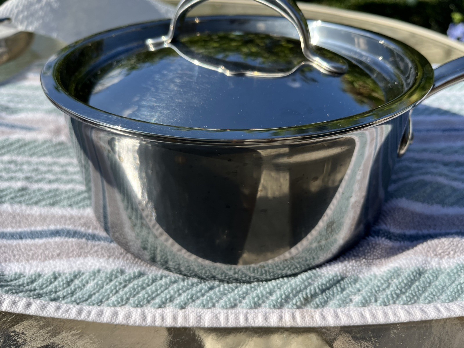 Hestan NanoBond Stainless Multiply all clad, Titanium Gloss, 3 Qt Sauce Pan