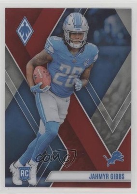 2023 Panini Phoenix Rookies Red 90/250 Jahmyr Gibbs #105 Rookie RC 1b36