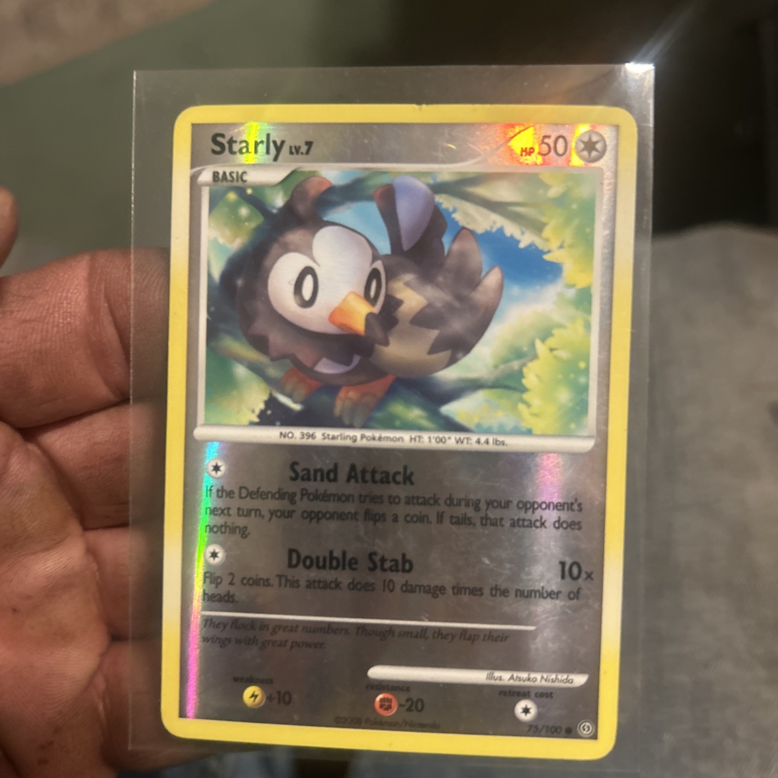 Pokemon Card Starly (75/100) Common Stormfront Reverse Holo