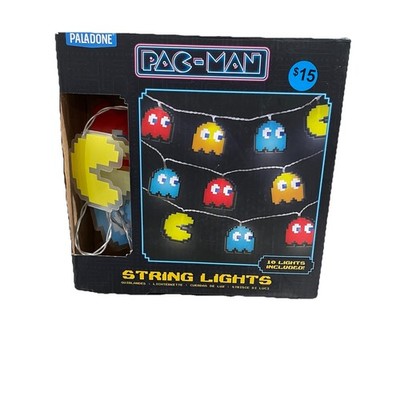 Paladone Pac-Man String Lights LED Retro Arcade Game Room Decor Set of 10 NEW
