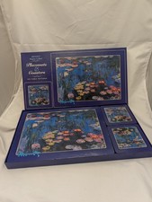 MONET - Water Lilies - Placemat Coaster Set Robert Frederick Ltd Cork back 1999