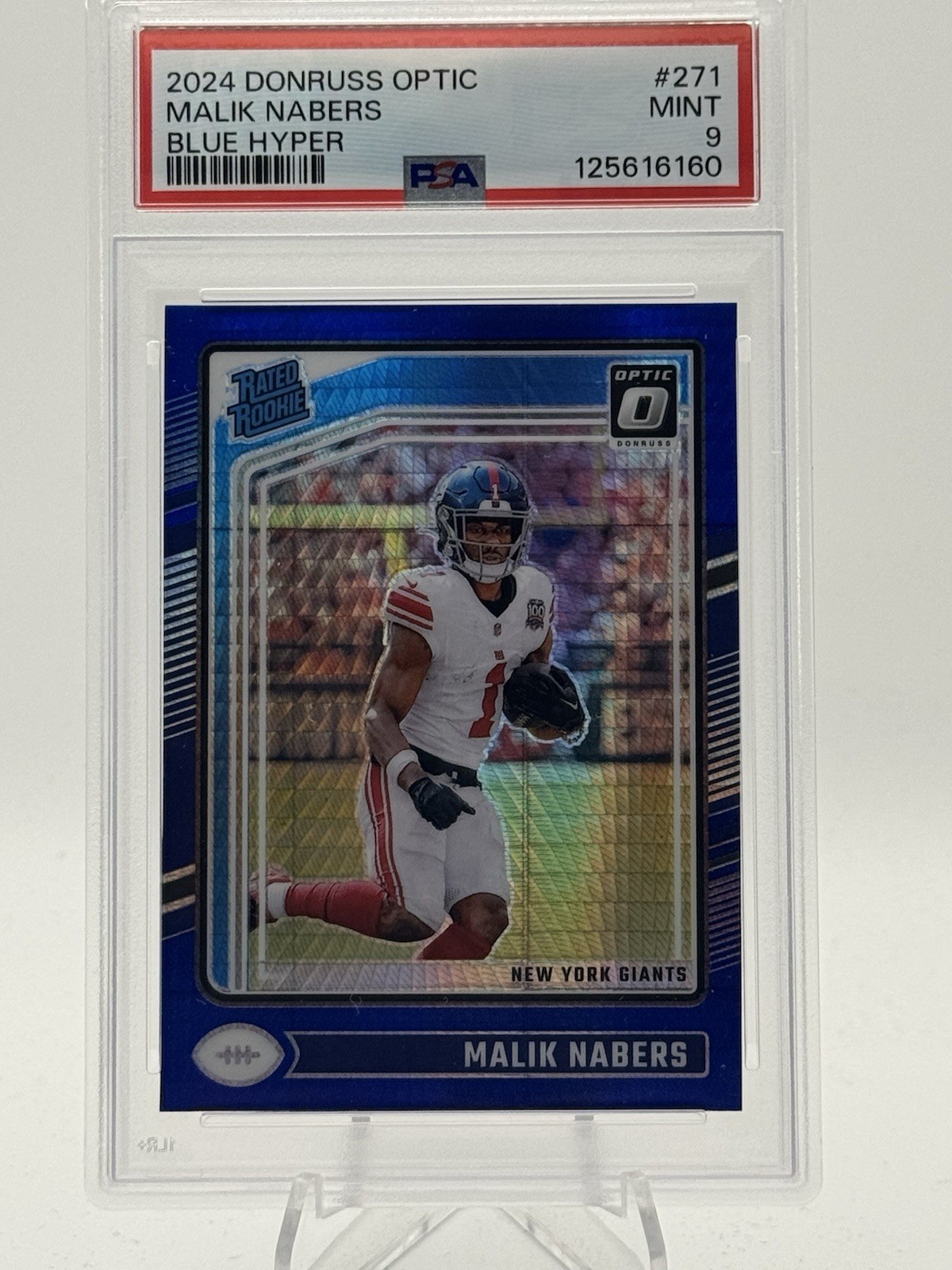 2024 Panini Donruss Optic - Rated Rookie Malik Nabers #271 Blue Hyper Prizm (RC)