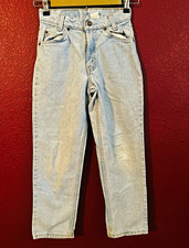 80 s Levi's 550 Boys Light Wash Blue Denim Jeans Relaxed Tapered Size 11 W25