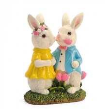 Easter Decorations Outdoor with Solar Lights, 8'' Lighted Easter Bunny Decor,...