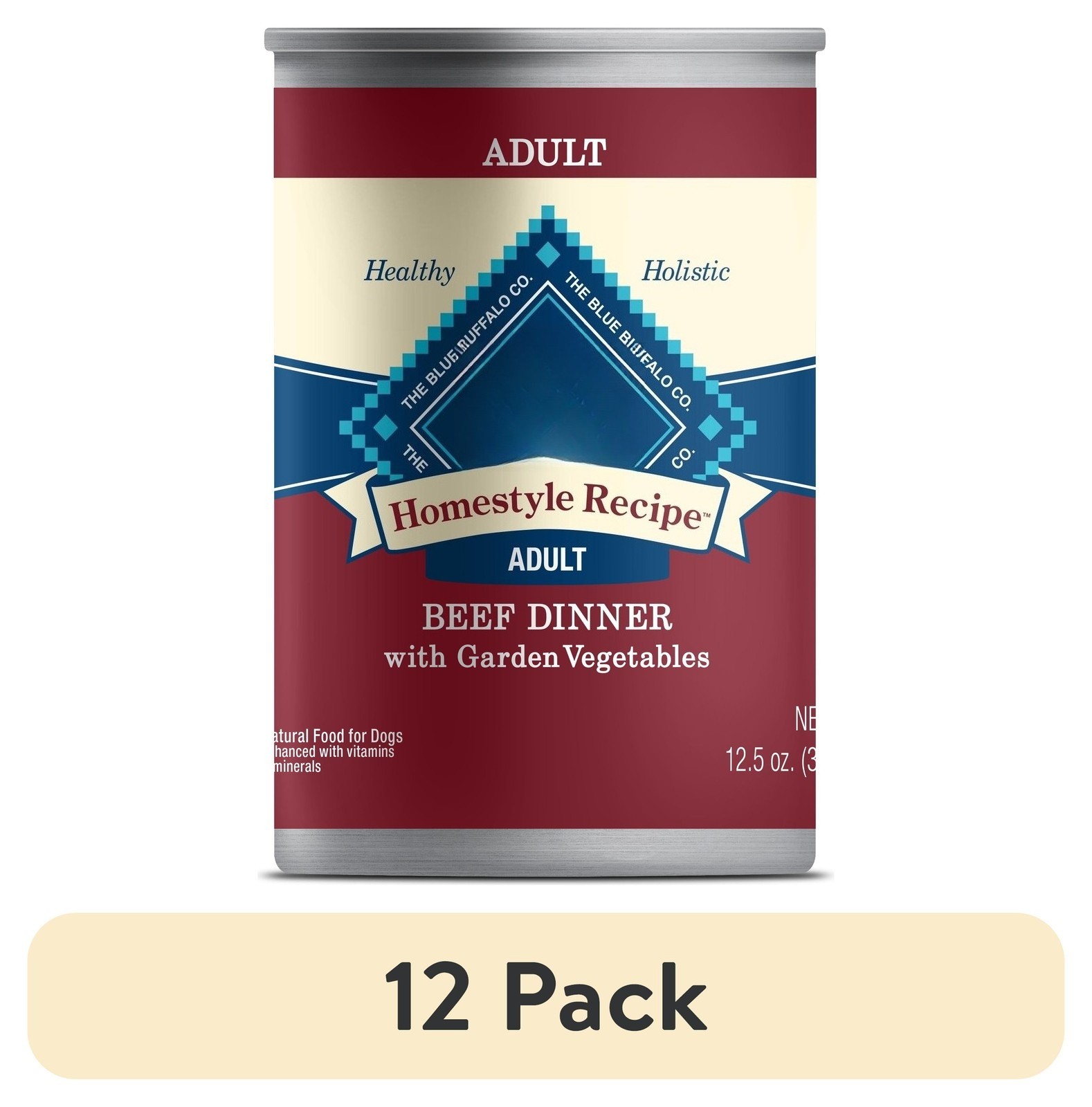 (12 pack) Homestyle Recipe Adult Wet Dog Food, Beef Dinner, 