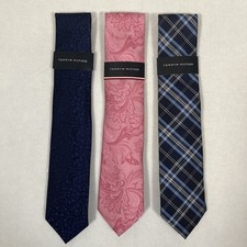 Tommy Hilfiger Men's Ties Lot of 3 Blue Pink