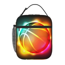 SARA NELL Cool Colorful Growing Fireball Lunch Box Basketball Lunch Bag Insul...