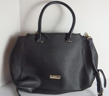 Jones of New York Black Pebbled Shoulder Crossbody Bag Large Purse Satchel