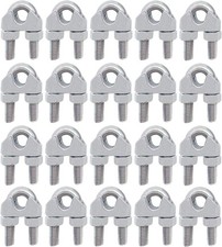 Wire Rope Clip Wire Rope Clamp 20PCS Stainless Steel 1/4 M6 Wire Rope Cable New