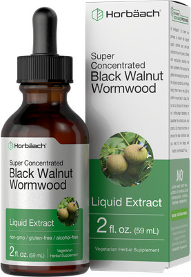 Black Walnut Wormwood Liquid Extract | 2 oz | Alcohol Free | by Horbaach