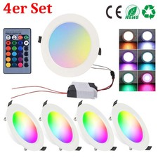 4er Set LED Einbaustrahler RGB Dimmbar 5W 10W...
