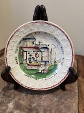Antique Staffordshire ABC Children  s Plate, C.1850 Alphabet Proverb Plate