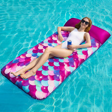 Oversized Pool Float Lounge, 72" X-Large Fabric Covered Pool Float for Adults, M